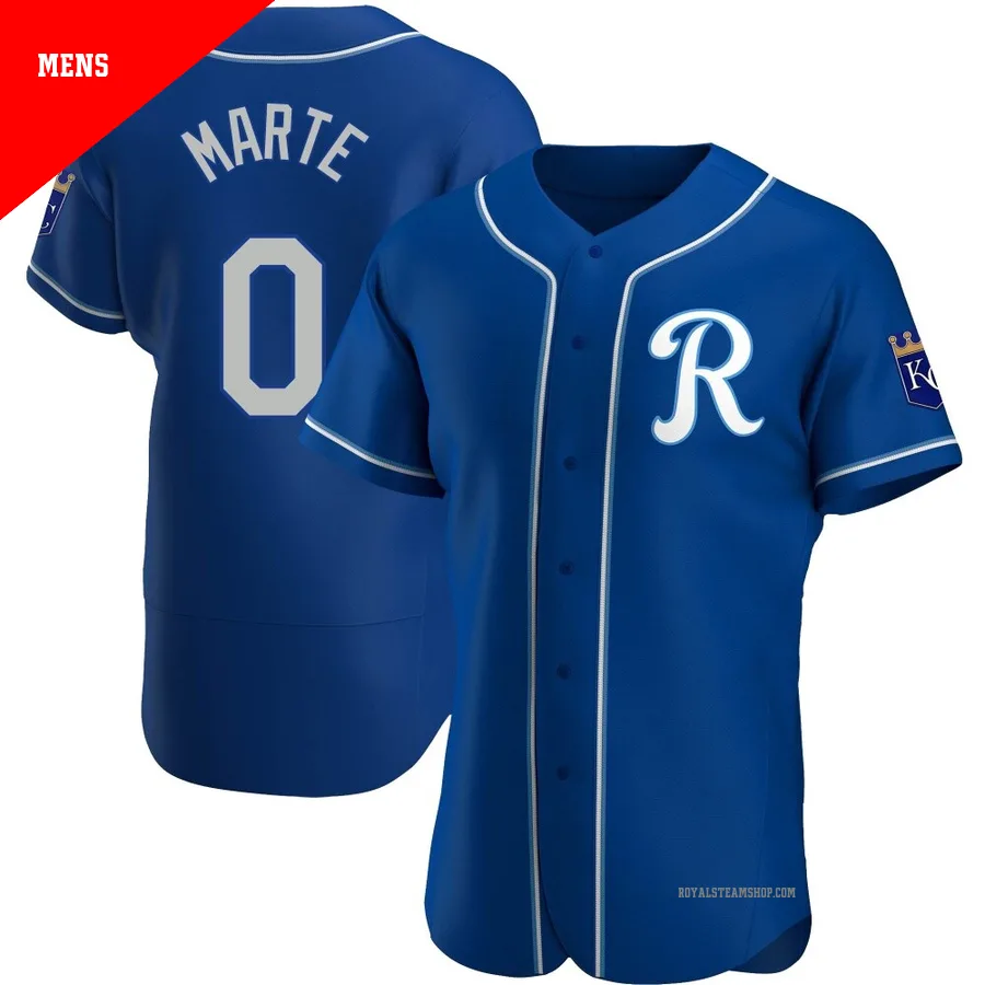 Men's Kansas City Royals ＃0 Starling Marte Royal Authentic Alternate Jersey
