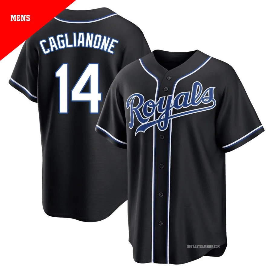 Men's Kansas City Royals ＃14 Jac Caglianone Black Replica Fashion Out Jersey