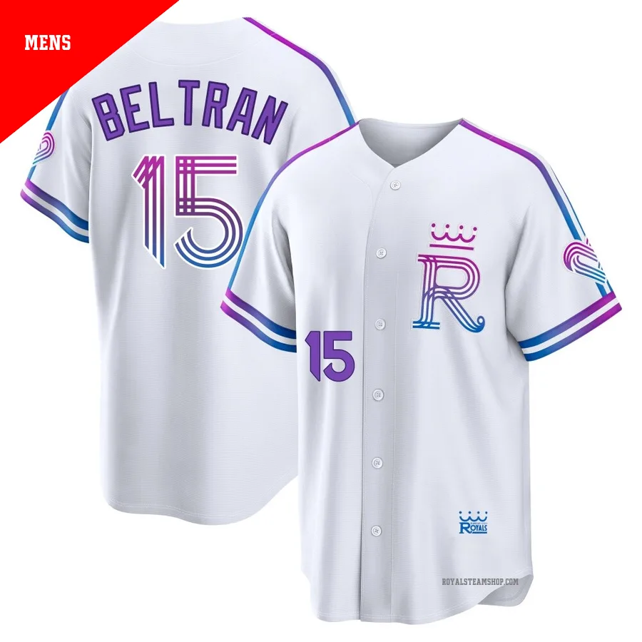 Men's Kansas City Royals ＃15 Carlos Beltran White Limited 2026 City Connect Stadium Jersey