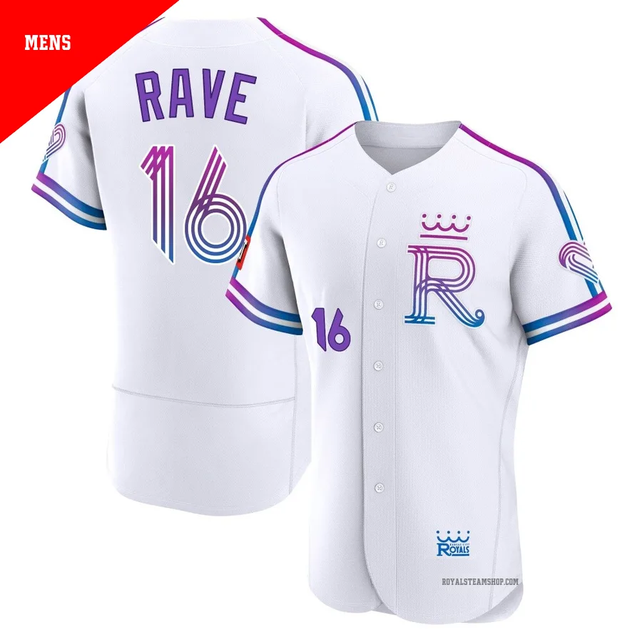 Men's Kansas City Royals ＃16 John Rave White Authentic 2026 City Connect Stadium Jersey