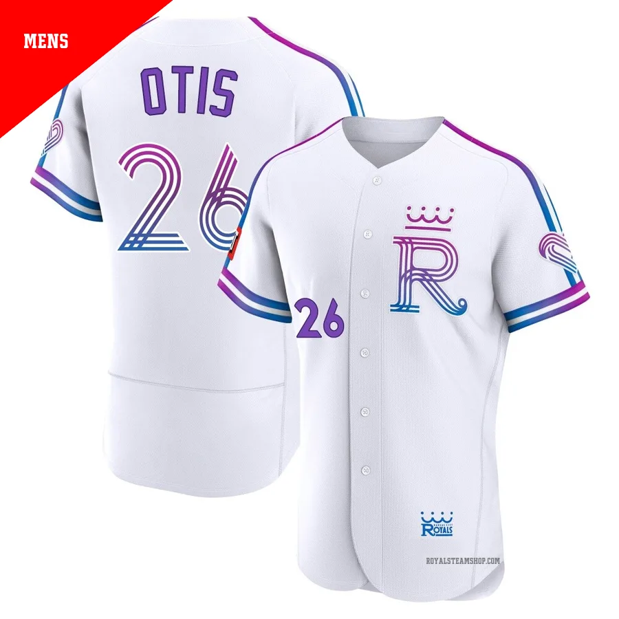 Men's Kansas City Royals ＃26 Amos Otis White Authentic 2026 City Connect Stadium Jersey