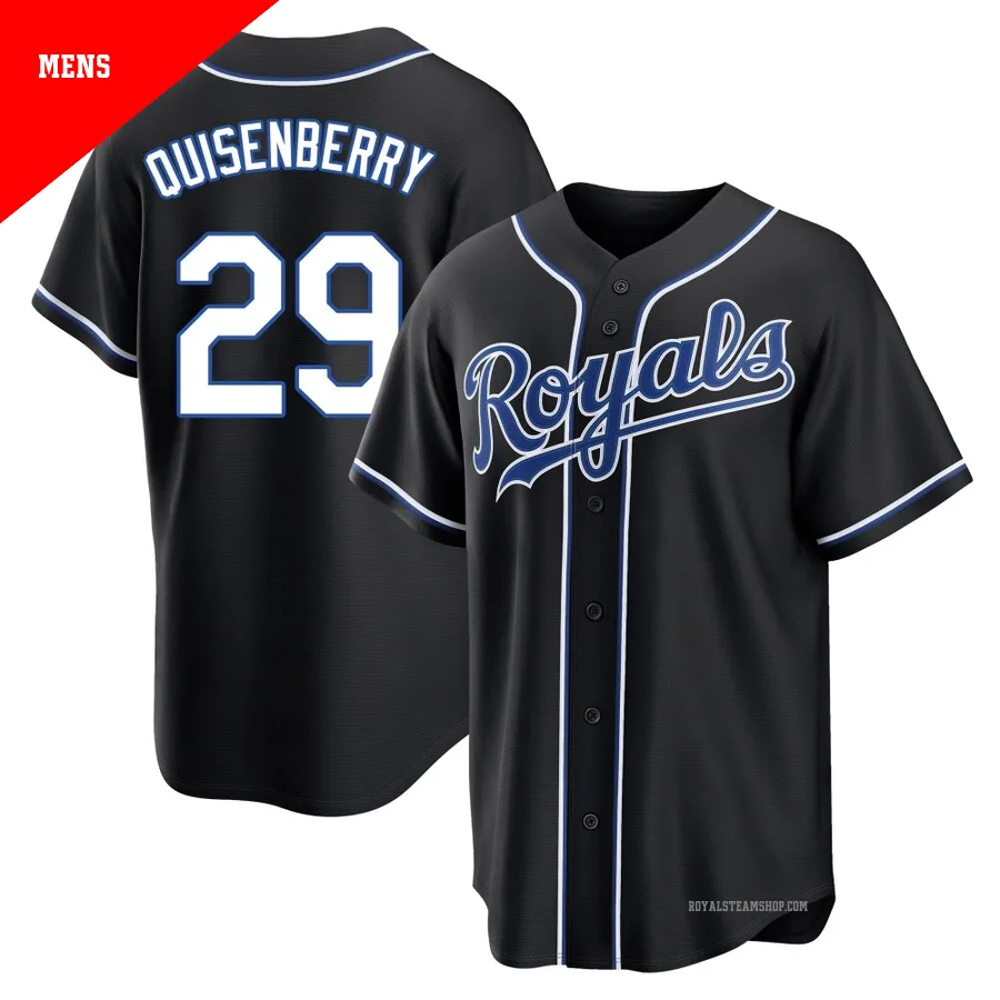 Men's Kansas City Royals ＃29 Dan Quisenberry Black Replica Fashion Out Jersey