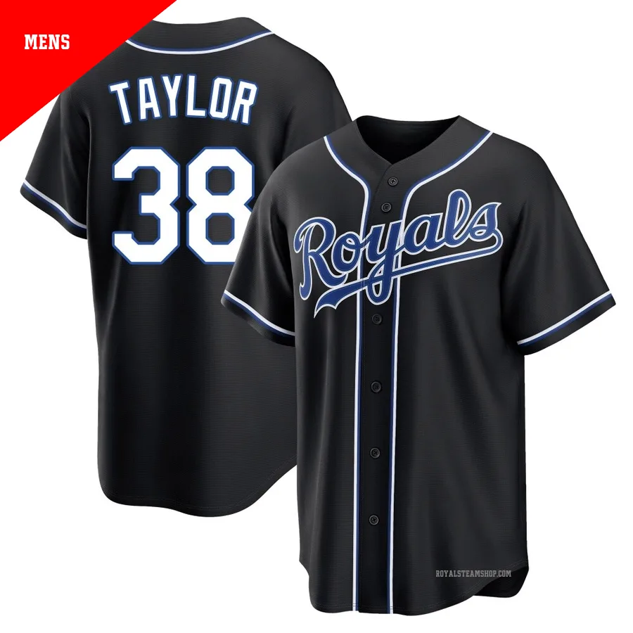 Men's Kansas City Royals ＃38 Josh Taylor Black Replica Fashion Out Jersey