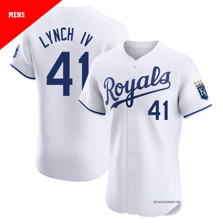 Men's Kansas City Royals ＃41 Daniel Lynch IV White Elite Home Jersey