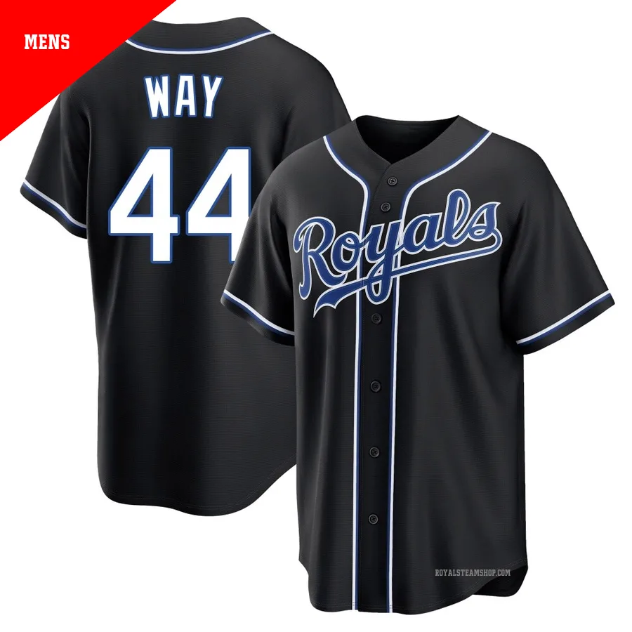 Men's Kansas City Royals ＃44 Beck Way Black Replica Fashion Out Jersey