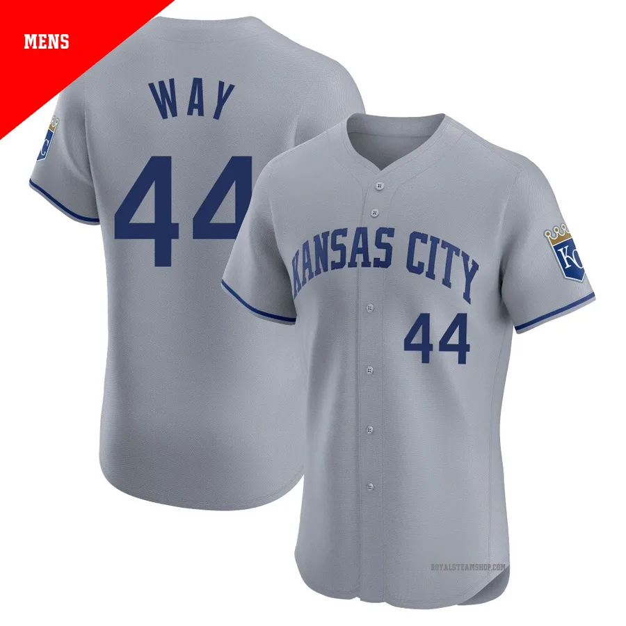 Men's Kansas City Royals ＃44 Beck Way Gray Elite Road Jersey