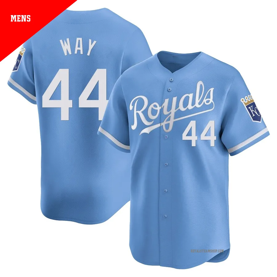 Men's Kansas City Royals ＃44 Beck Way Light Blue Limited Alternate Jersey
