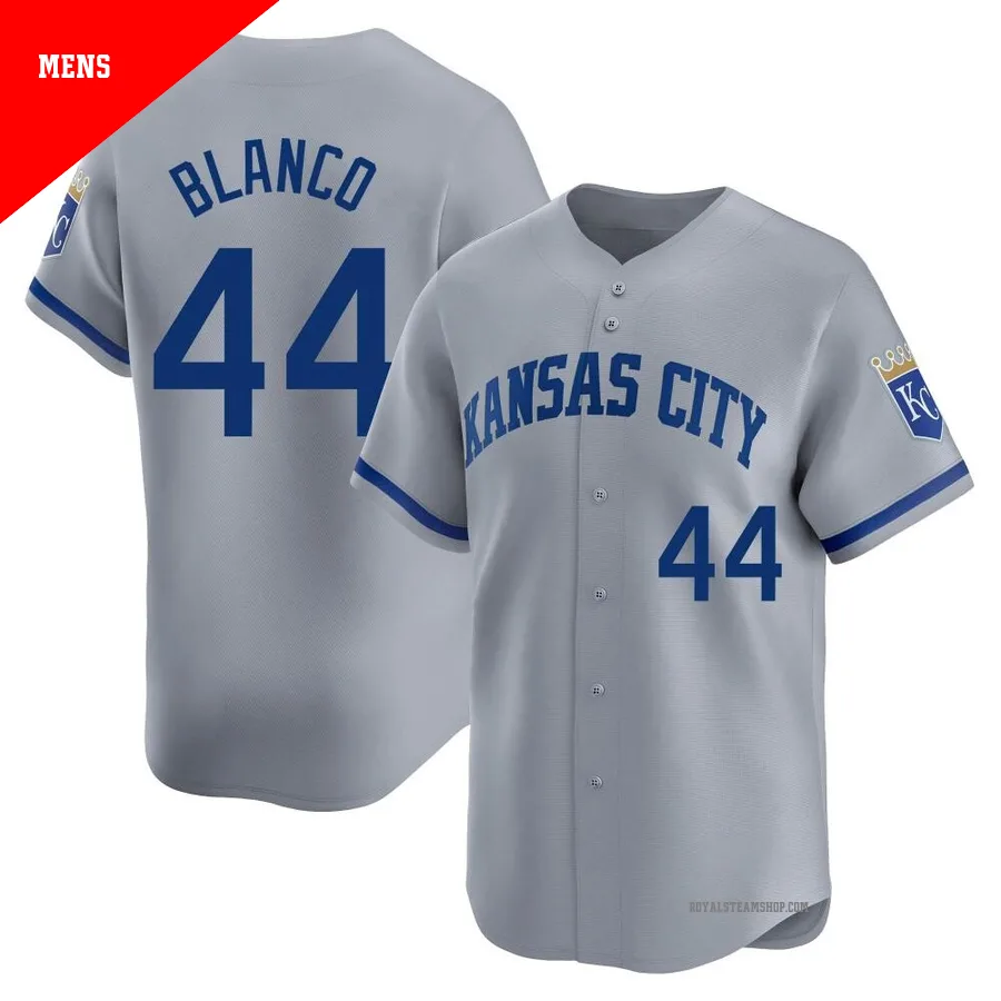 Men's Kansas City Royals ＃44 Dairon Blanco Gray Limited Away Jersey