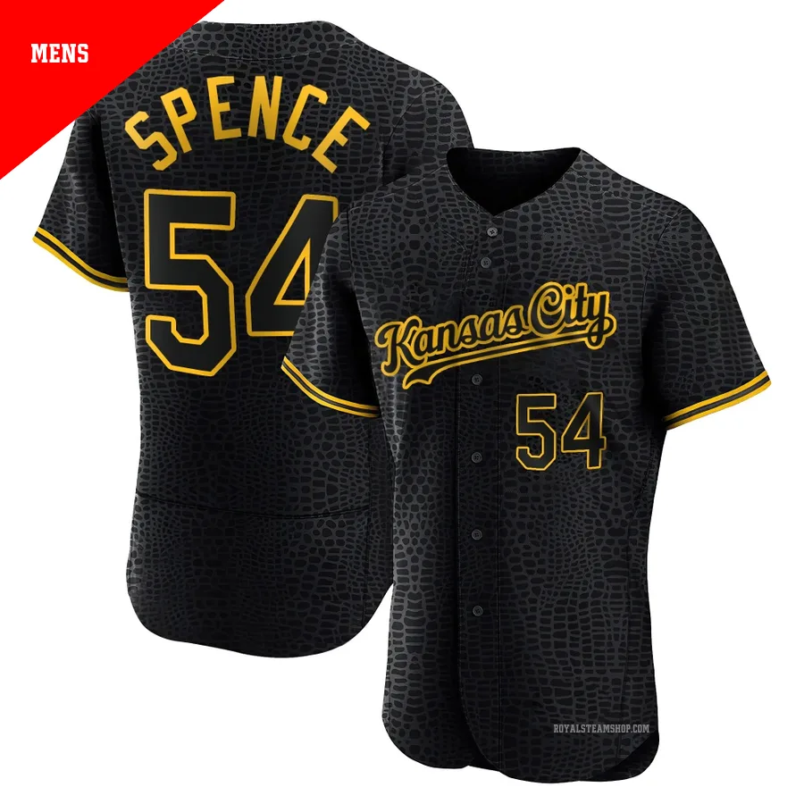 Men's Kansas City Royals ＃54 Mitch Spence Black Authentic Snake Skin City Jersey