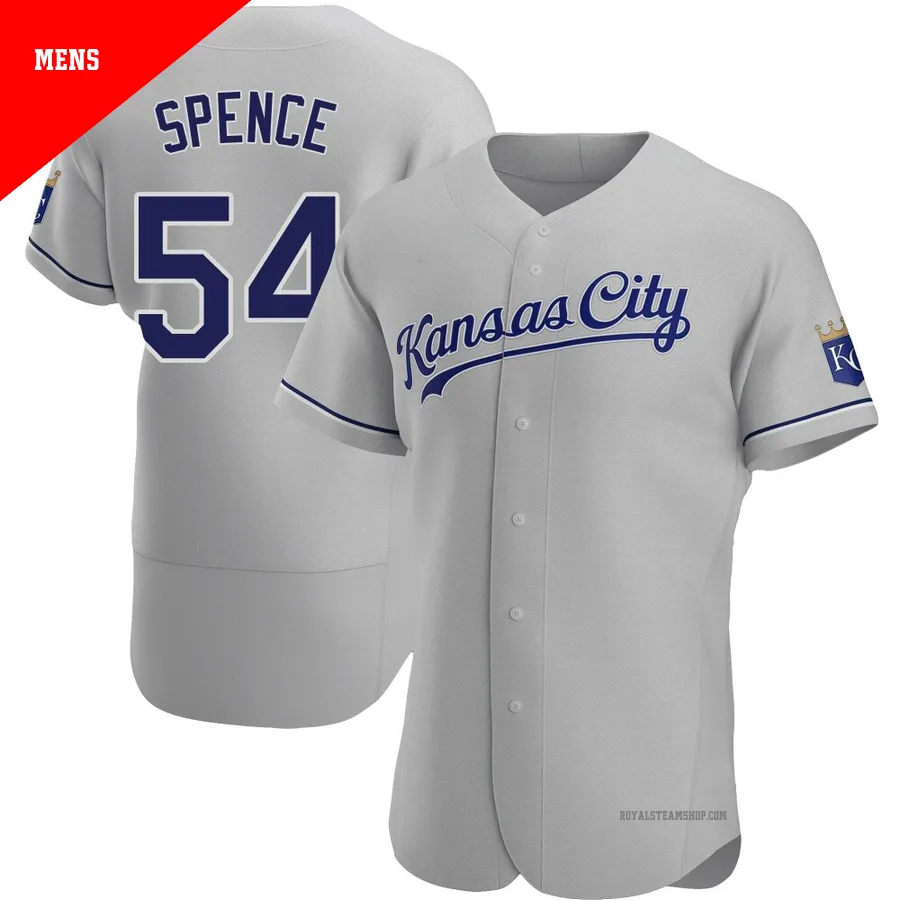 Men's Kansas City Royals ＃54 Mitch Spence Gray Authentic Road Jersey