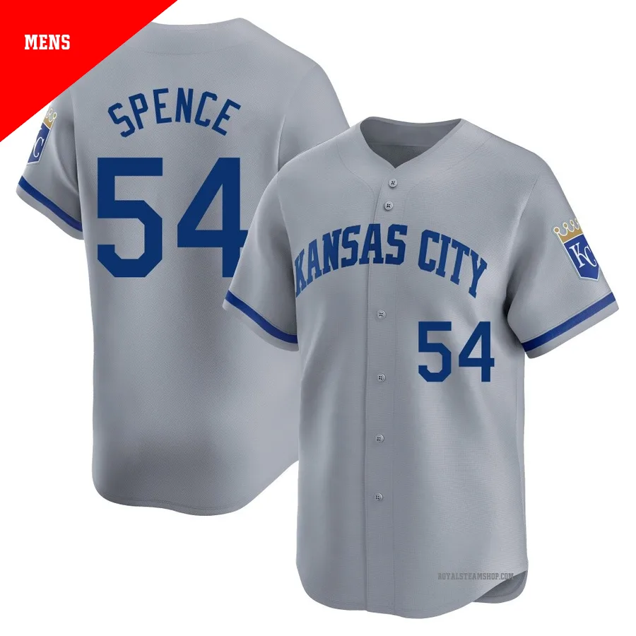 Men's Kansas City Royals ＃54 Mitch Spence Gray Limited Away Jersey