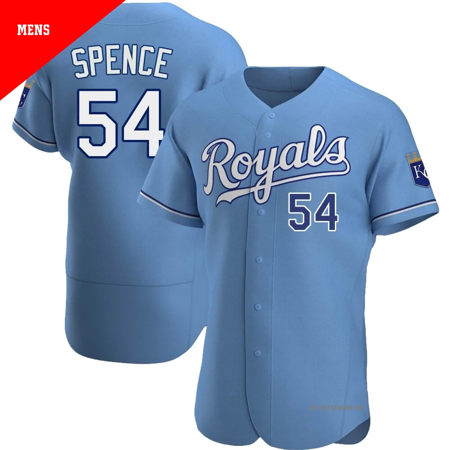 Men's Kansas City Royals ＃54 Mitch Spence Light Blue Authentic Alternate Jersey