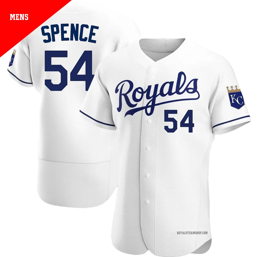 Men's Kansas City Royals ＃54 Mitch Spence White Authentic Home Jersey