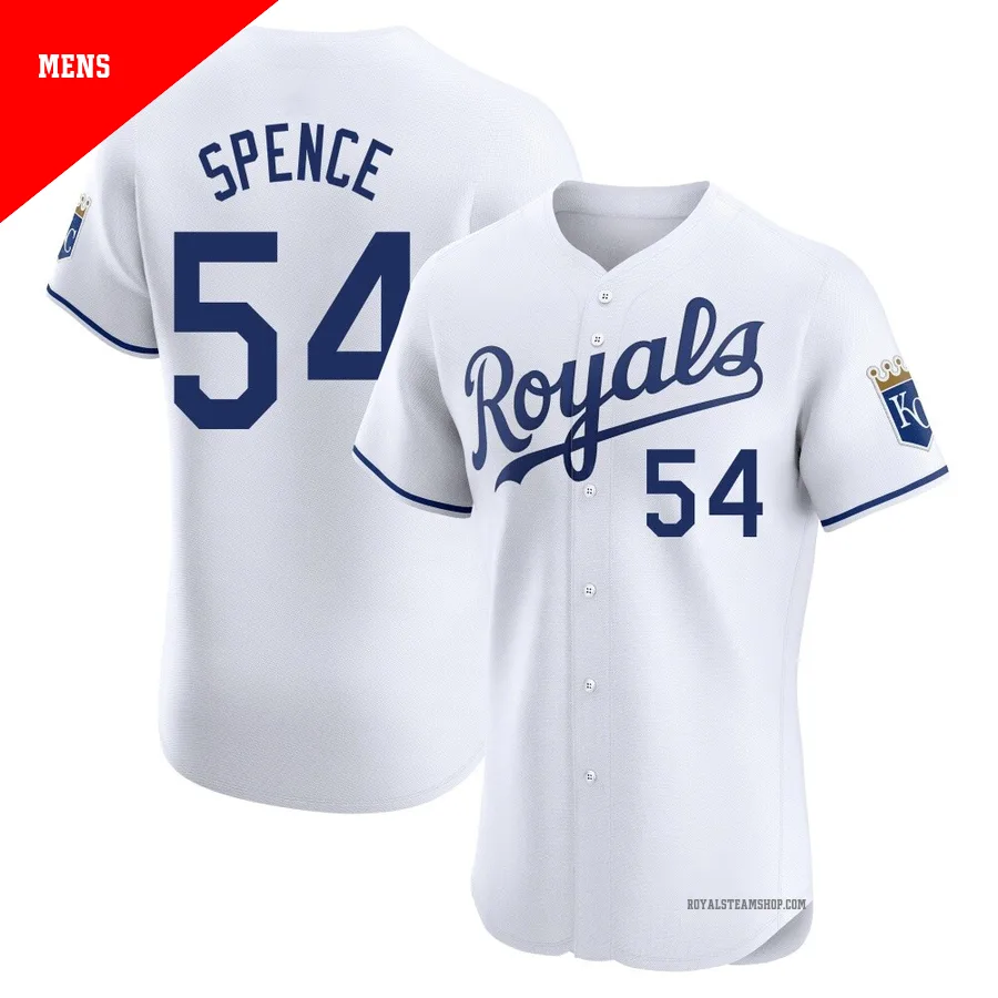 Men's Kansas City Royals ＃54 Mitch Spence White Elite Home Jersey