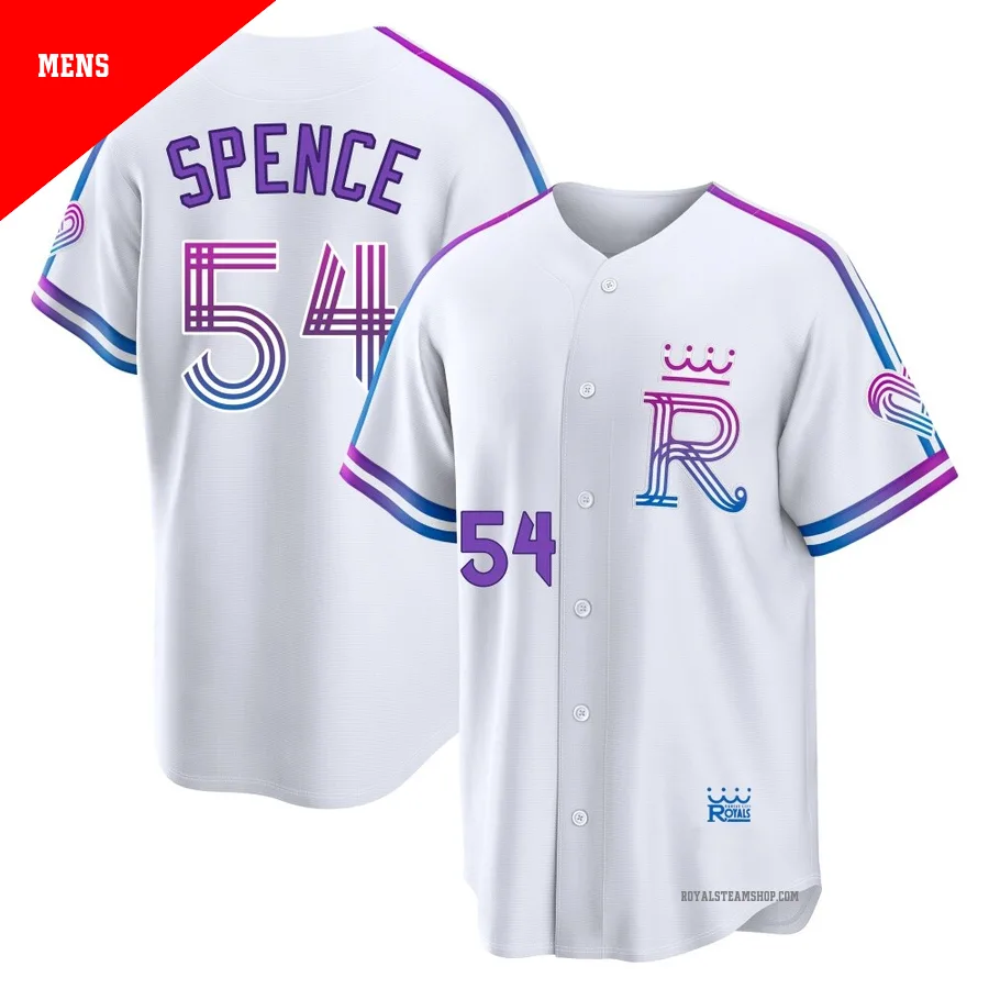 Men's Kansas City Royals ＃54 Mitch Spence White Limited 2026 City Connect Stadium Jersey