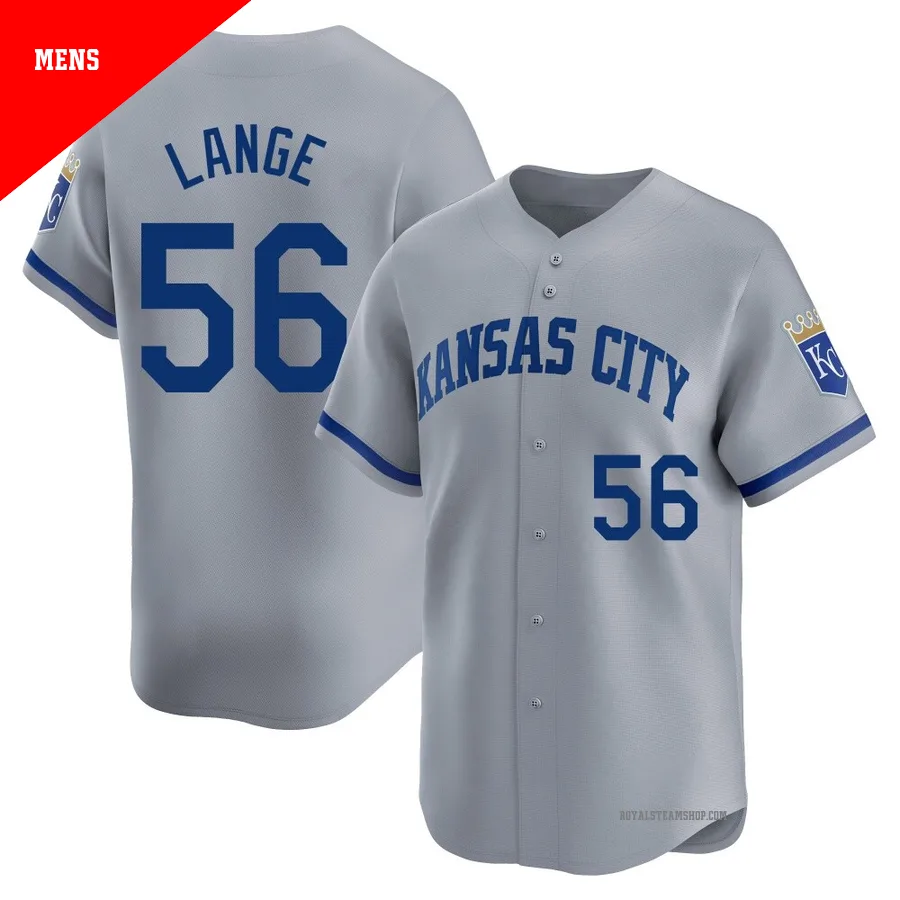 Men's Kansas City Royals ＃56 Alex Lange Gray Limited Away Jersey