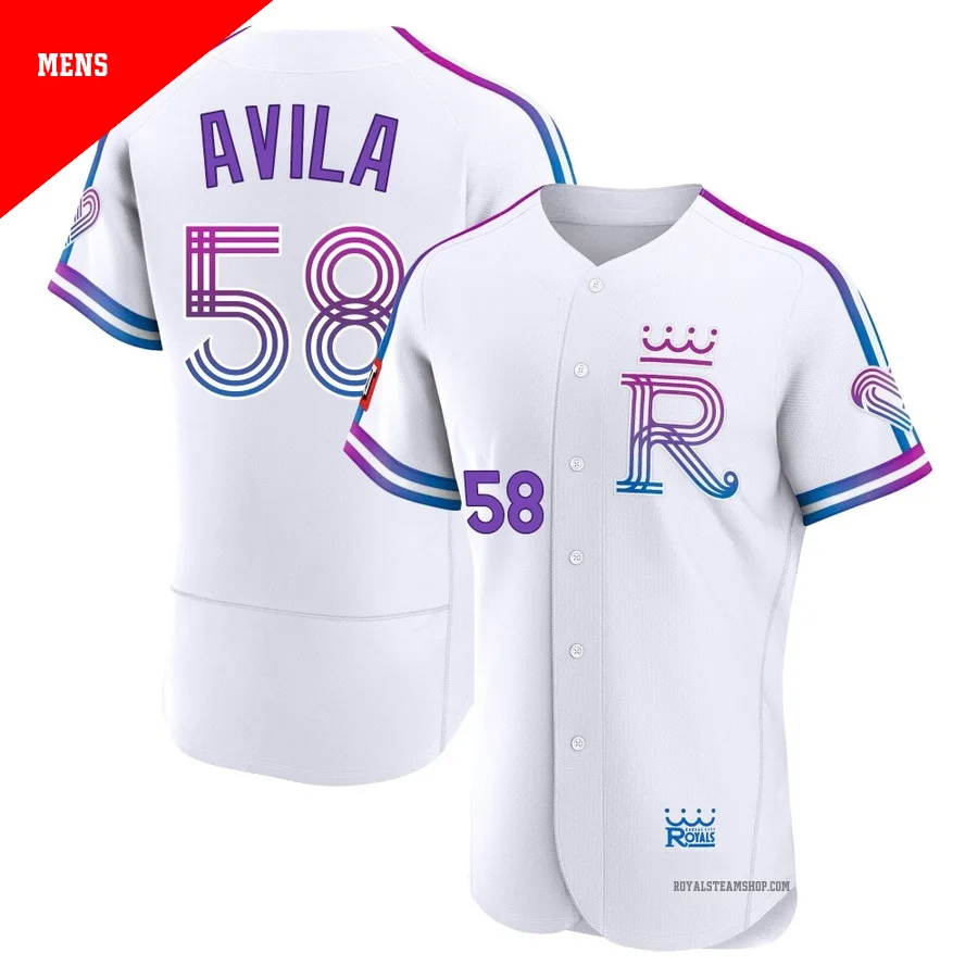 Men's Kansas City Royals ＃58 Luinder Avila White Authentic 2026 City Connect Stadium Jersey