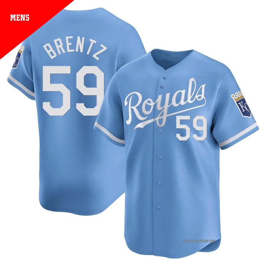 Men's Kansas City Royals ＃59 Jake Brentz Light Blue Limited Alternate Jersey