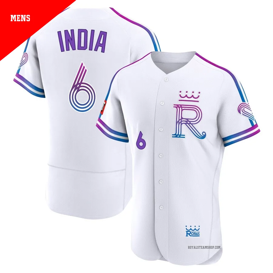 Men's Kansas City Royals ＃6 Jonathan India White Authentic 2026 City Connect Stadium Jersey