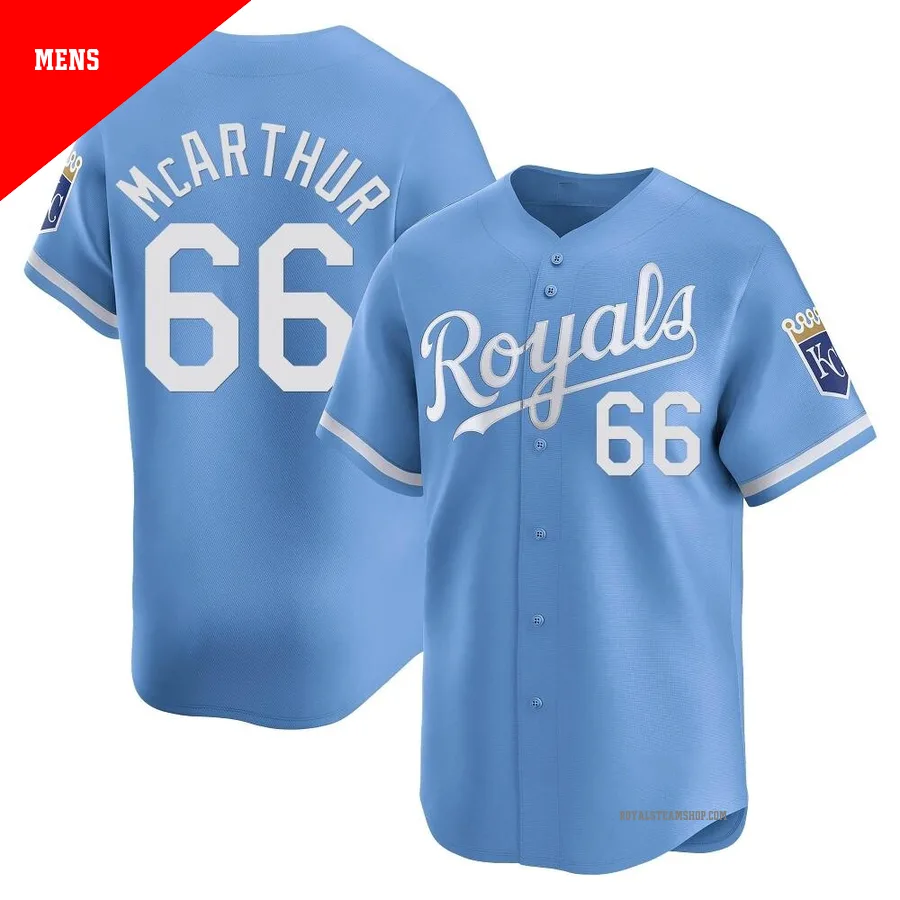 Men's Kansas City Royals ＃66 James McArthur Light Blue Limited Alternate Jersey