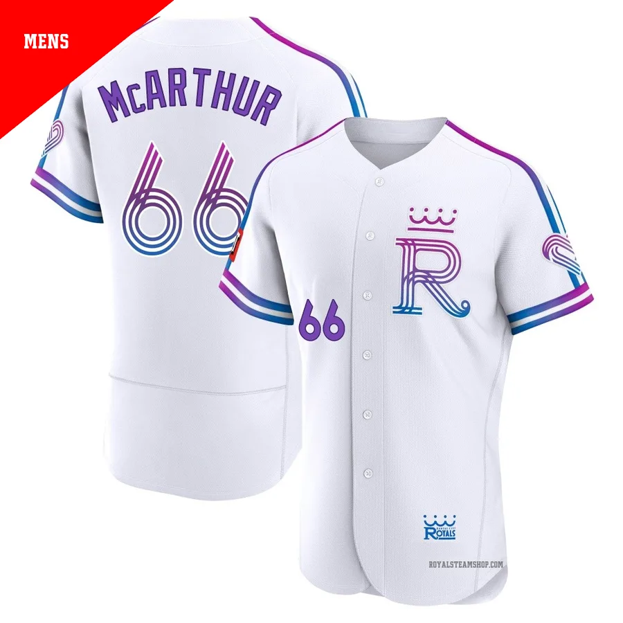 Men's Kansas City Royals ＃66 James McArthur White Authentic 2026 City Connect Stadium Jersey