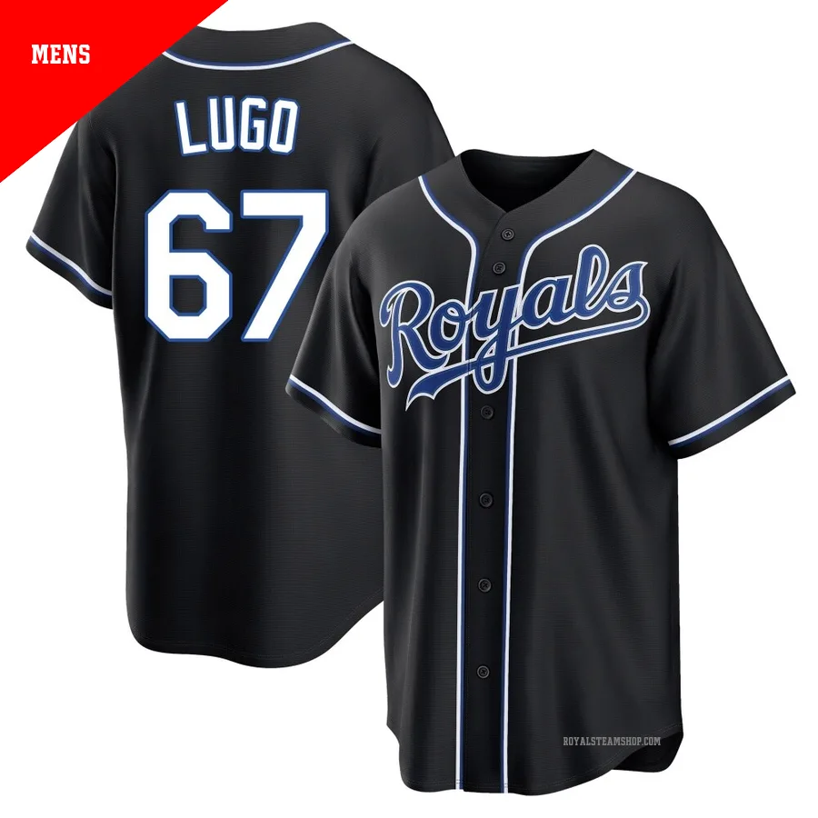 Men's Kansas City Royals ＃67 Seth Lugo Black Replica Fashion Out Jersey