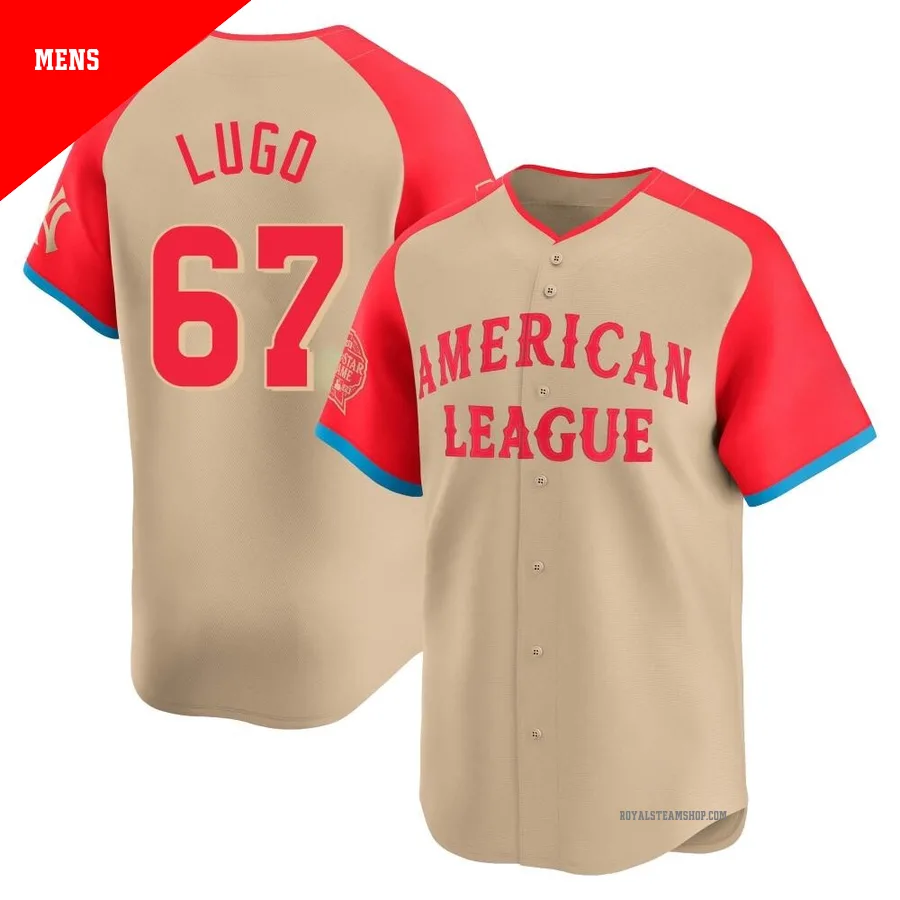 Men's Kansas City Royals ＃67 Seth Lugo Cream Limited American League 2024 All-Star Game Jersey