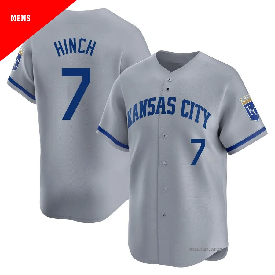 Men's Kansas City Royals ＃7 A.j. Hinch Gray Limited Away Jersey