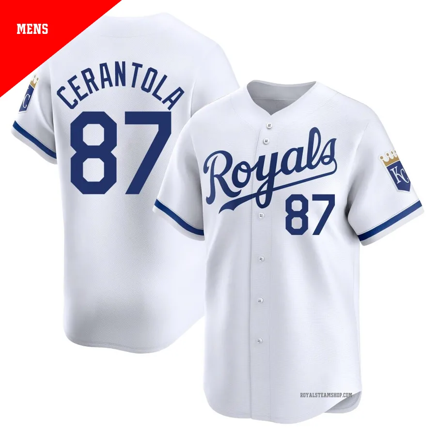 Men's Kansas City Royals ＃87 Eric Cerantola White Limited Home Jersey