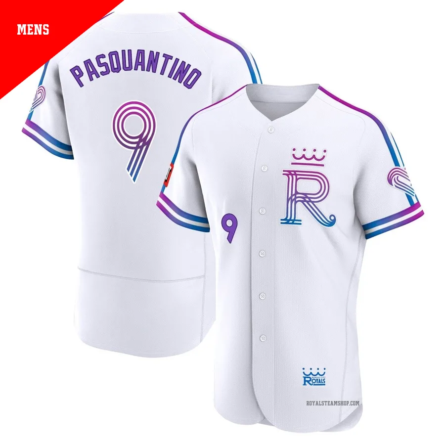 Men's Kansas City Royals ＃9 Vinnie Pasquantino White Authentic 2026 City Connect Stadium Jersey