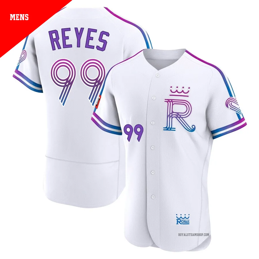 Men's Kansas City Royals ＃99 Franmil Reyes White Authentic 2026 City Connect Stadium Jersey