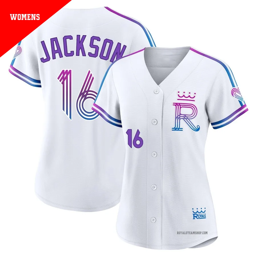 Women's Kansas City Royals ＃16 Bo Jackson White Authentic 2026 City Connect Stadium Jersey