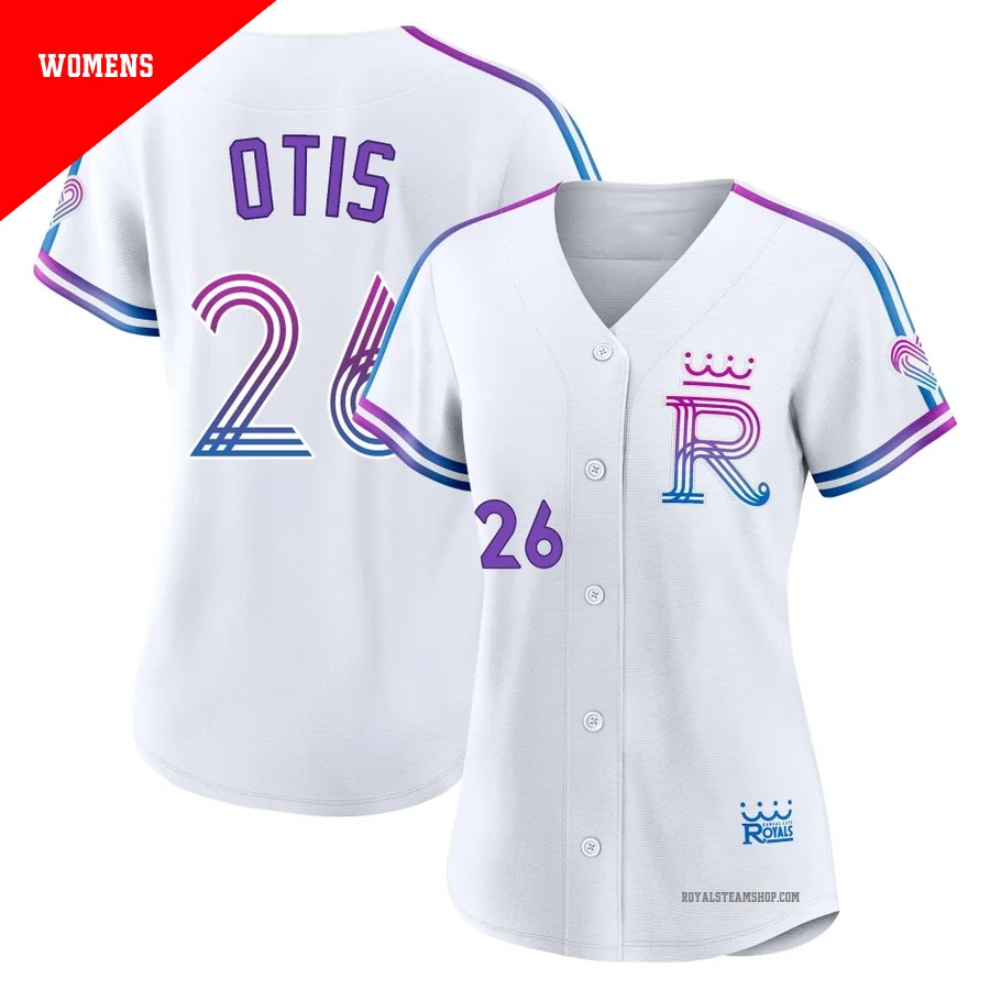Women's Kansas City Royals ＃26 Amos Otis White Authentic 2026 City Connect Stadium Jersey