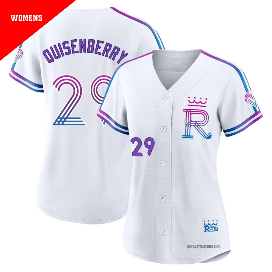 Women's Kansas City Royals ＃29 Dan Quisenberry White Authentic 2026 City Connect Stadium Jersey