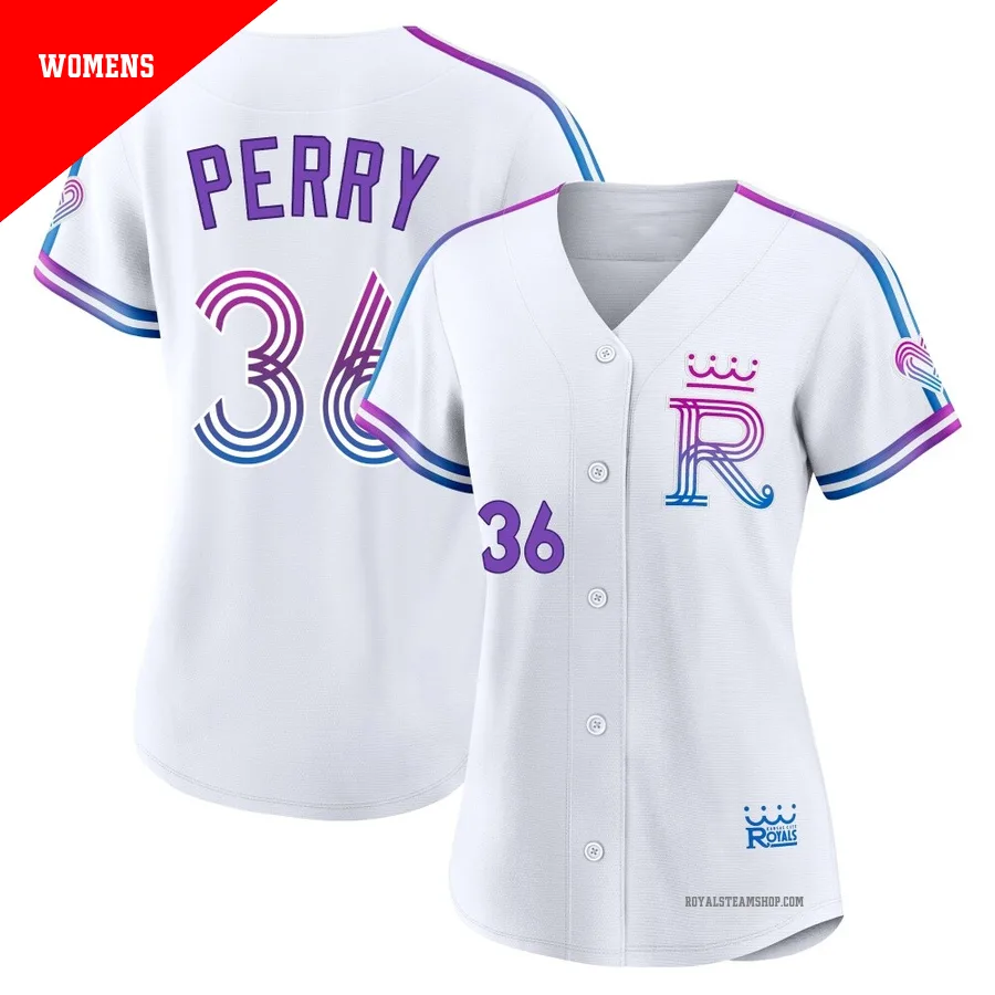 Women's Kansas City Royals ＃36 Gaylord Perry White Authentic 2026 City Connect Stadium Jersey