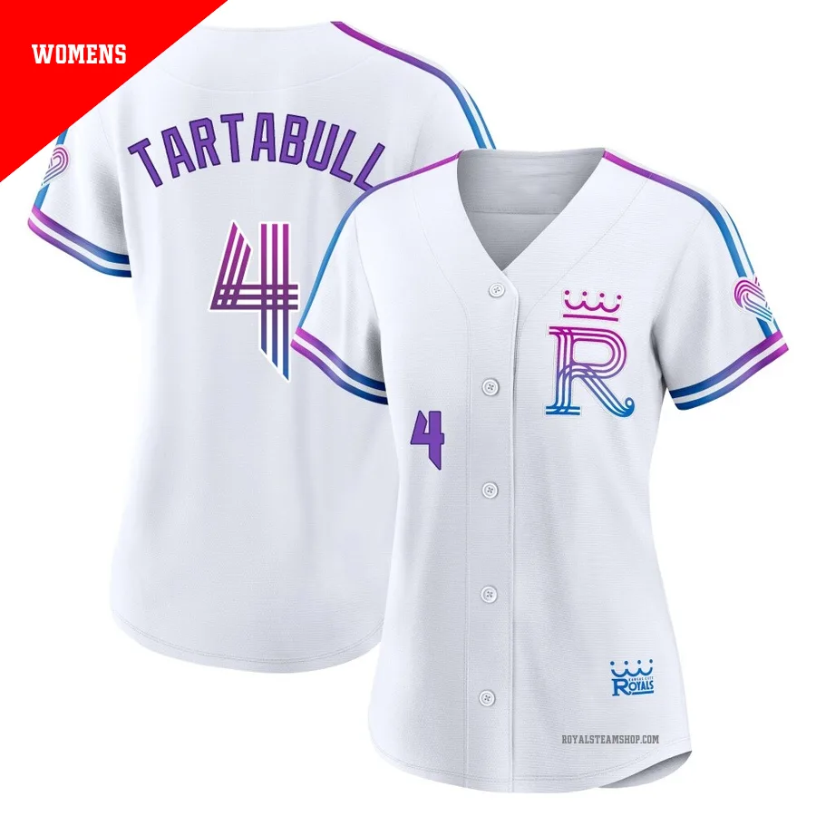 Women's Kansas City Royals ＃4 Danny Tartabull White Authentic 2026 City Connect Stadium Jersey