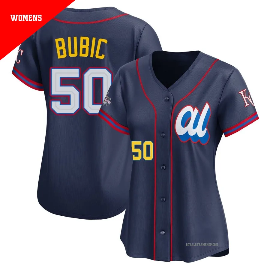 Women's Kansas City Royals ＃50 Kris Bubic Navy Limited American League 2025 All-Star Edition Jersey