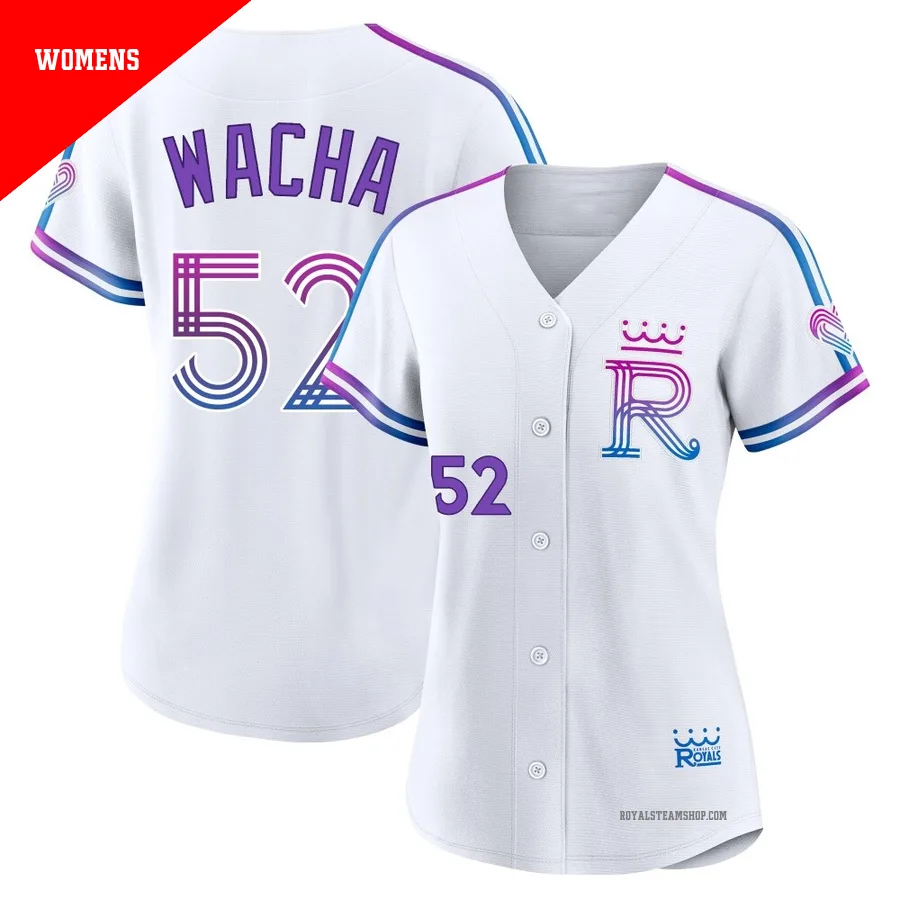 Women's Kansas City Royals ＃52 Michael Wacha White Authentic 2026 City Connect Stadium Jersey