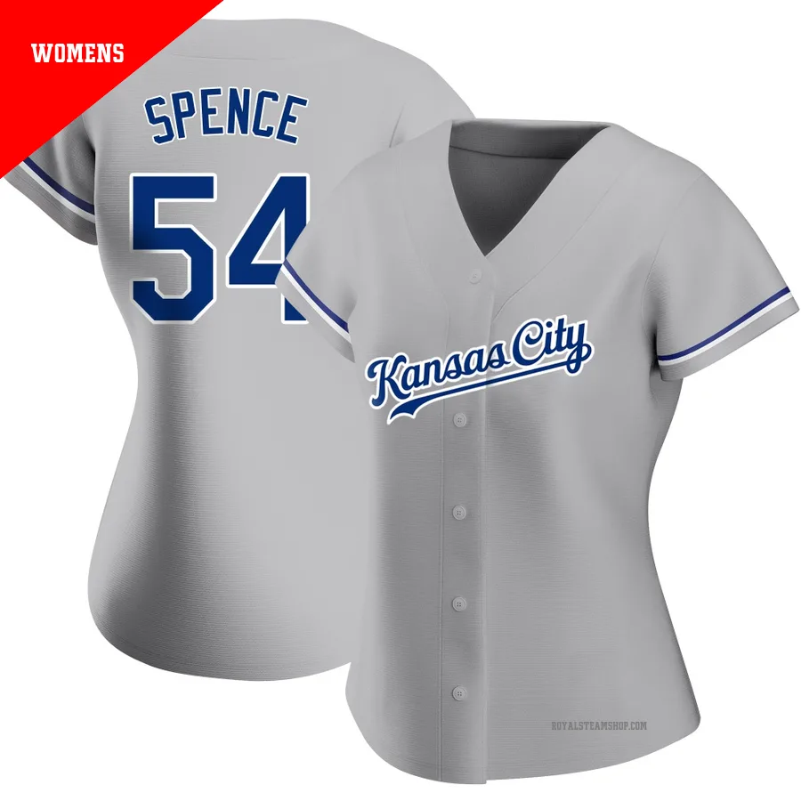 Women's Kansas City Royals ＃54 Mitch Spence Gray Replica Road Jersey