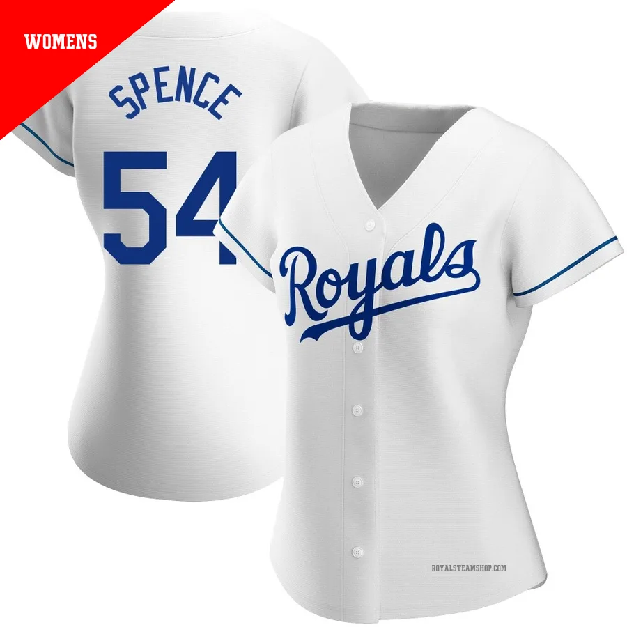 Women's Kansas City Royals ＃54 Mitch Spence White Authentic Home Jersey