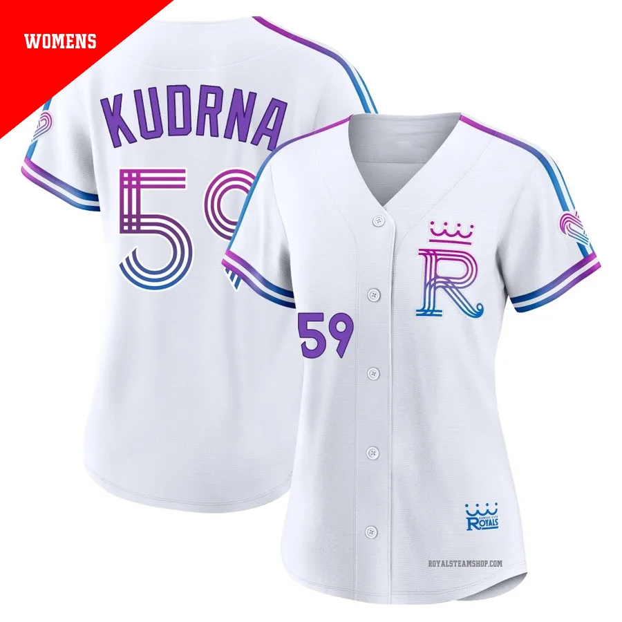 Women's Kansas City Royals ＃59 Ben Kudrna White Authentic 2026 City Connect Stadium Jersey