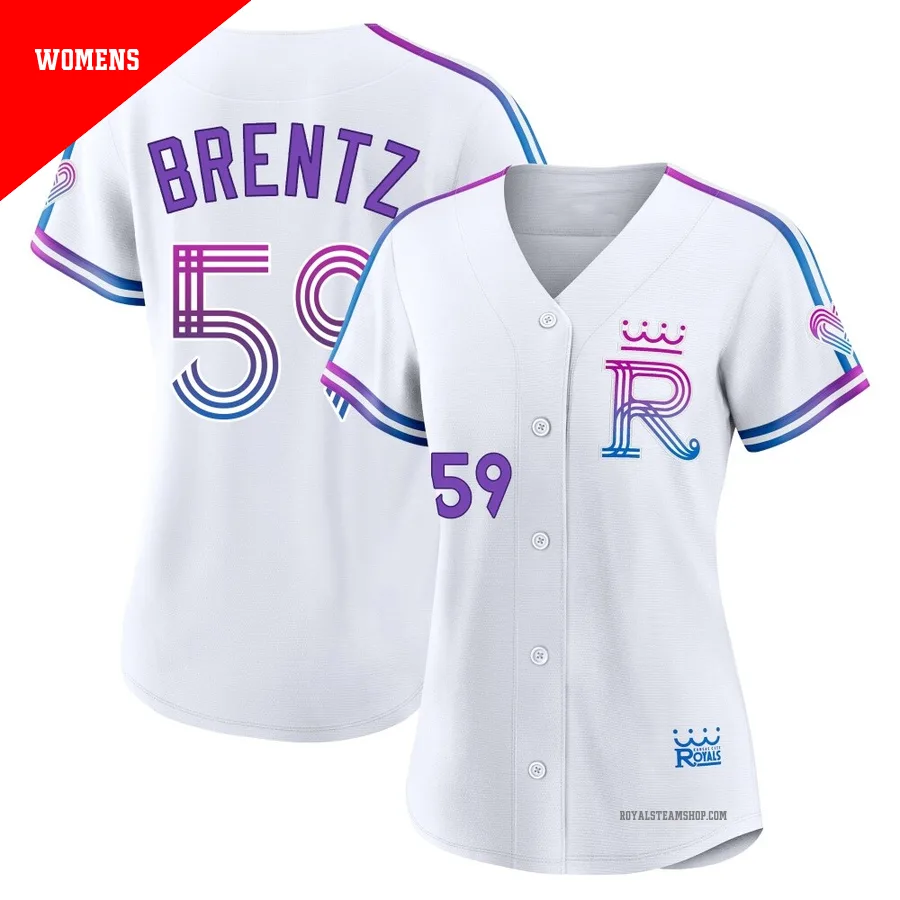 Women's Kansas City Royals ＃59 Jake Brentz White Authentic 2026 City Connect Stadium Jersey