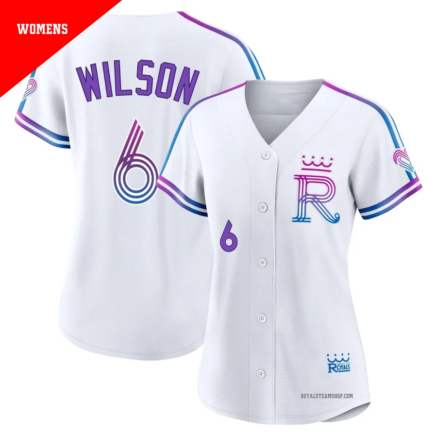 Women's Kansas City Royals ＃6 Willie Wilson White Authentic 2026 City Connect Stadium Jersey