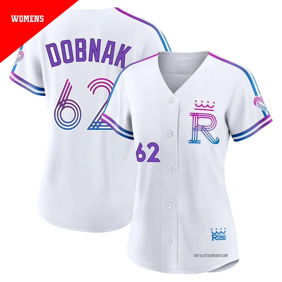 Women's Kansas City Royals ＃62 Randy Dobnak White Authentic 2026 City Connect Stadium Jersey