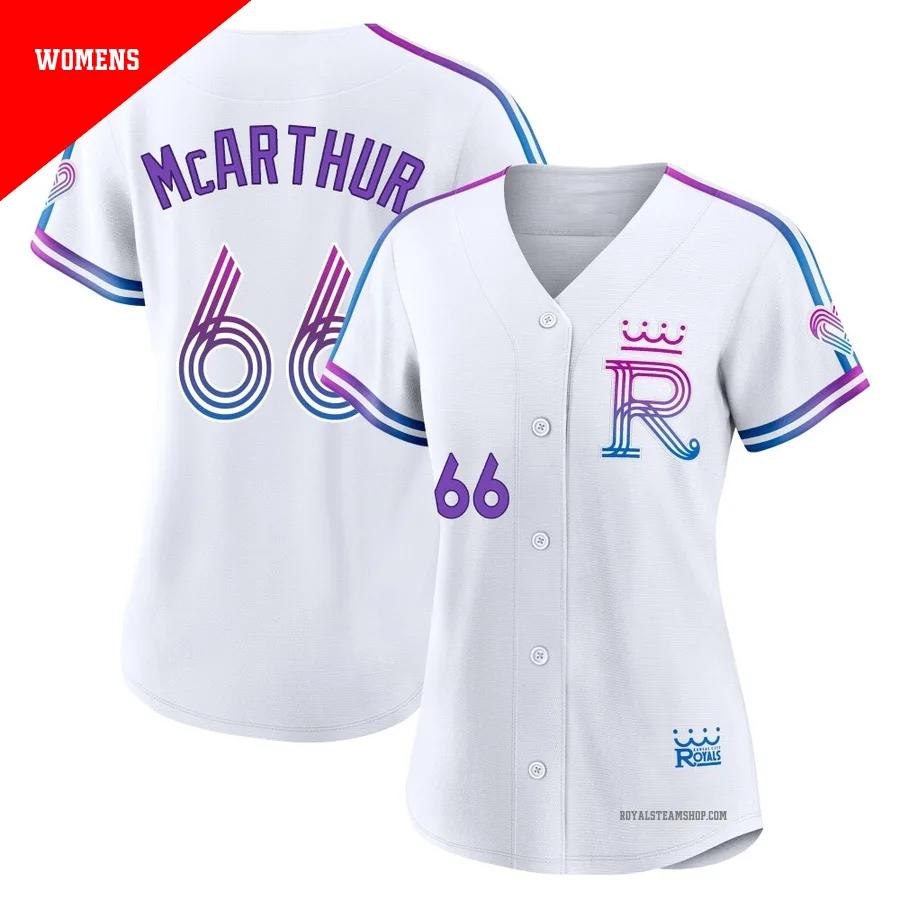 Women's Kansas City Royals ＃66 James McArthur White Authentic 2026 City Connect Stadium Jersey