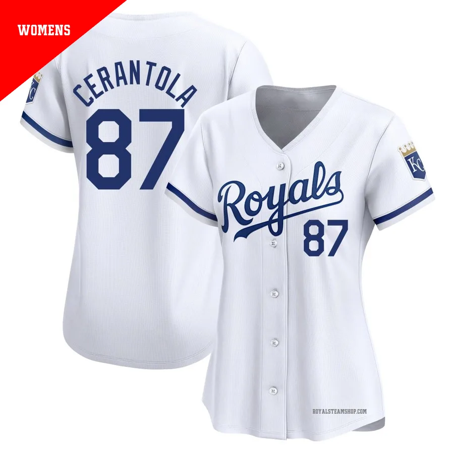 Women's Kansas City Royals ＃87 Eric Cerantola White Limited Home Jersey
