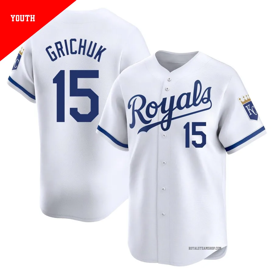 Youth Kansas City Royals ＃15 Randal Grichuk White Limited Home Jersey