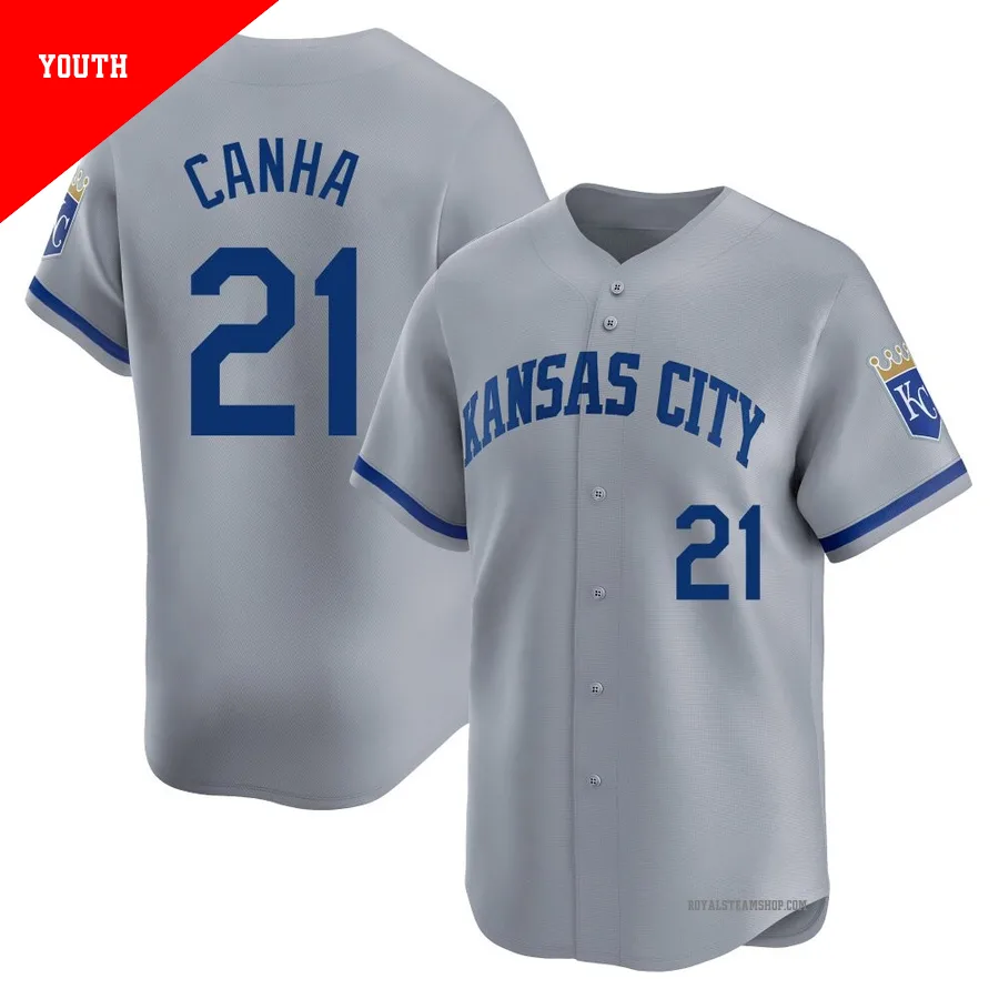 Youth Kansas City Royals ＃21 Mark Canha Gray Limited Away Jersey