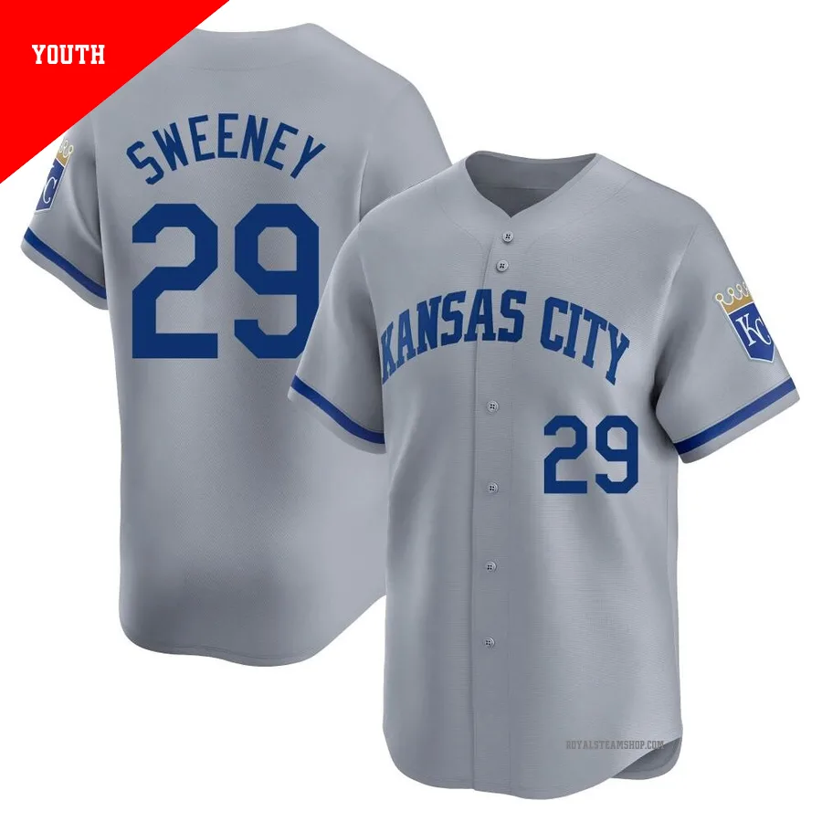 Youth Kansas City Royals ＃29 Mike Sweeney Gray Limited Away Jersey
