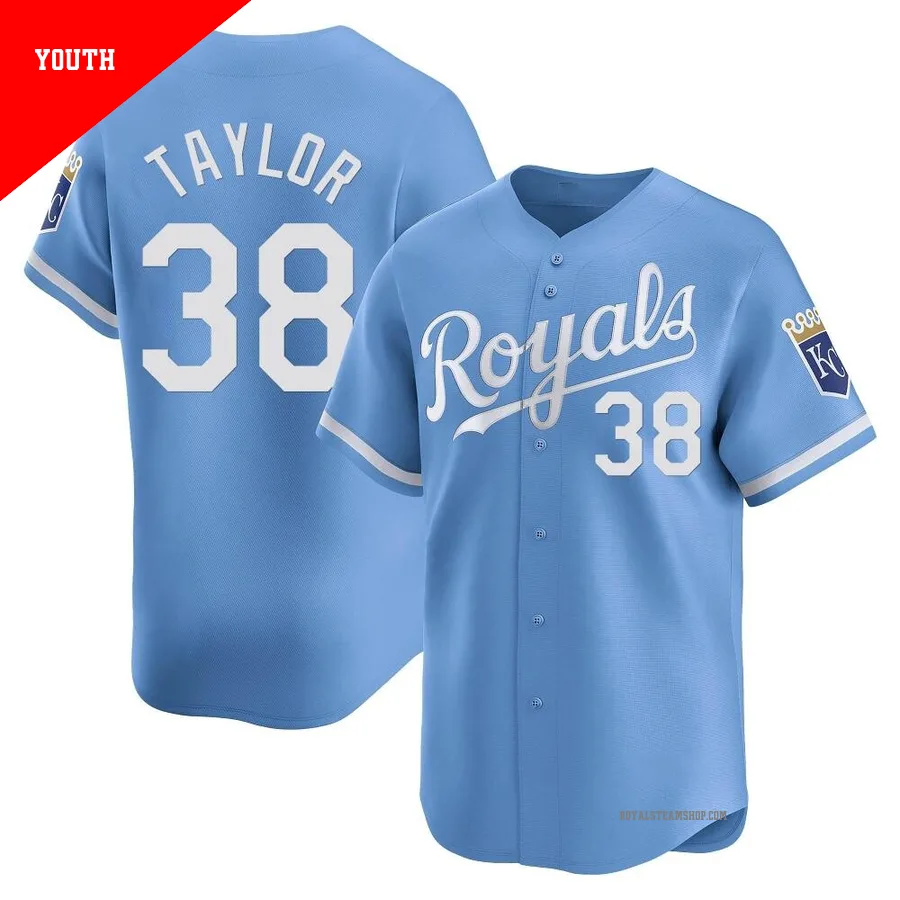 Youth Kansas City Royals ＃38 Josh Taylor Light Blue Limited Alternate Jersey